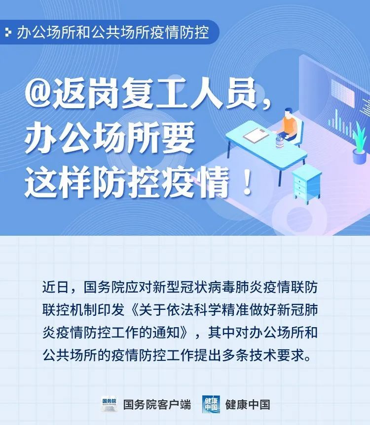返岗复工人员请注意，办公场所要这样防控疫情！